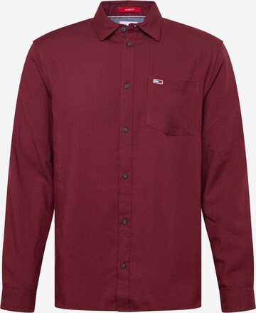 Tommy Jeans Button Up Shirt in Red: front