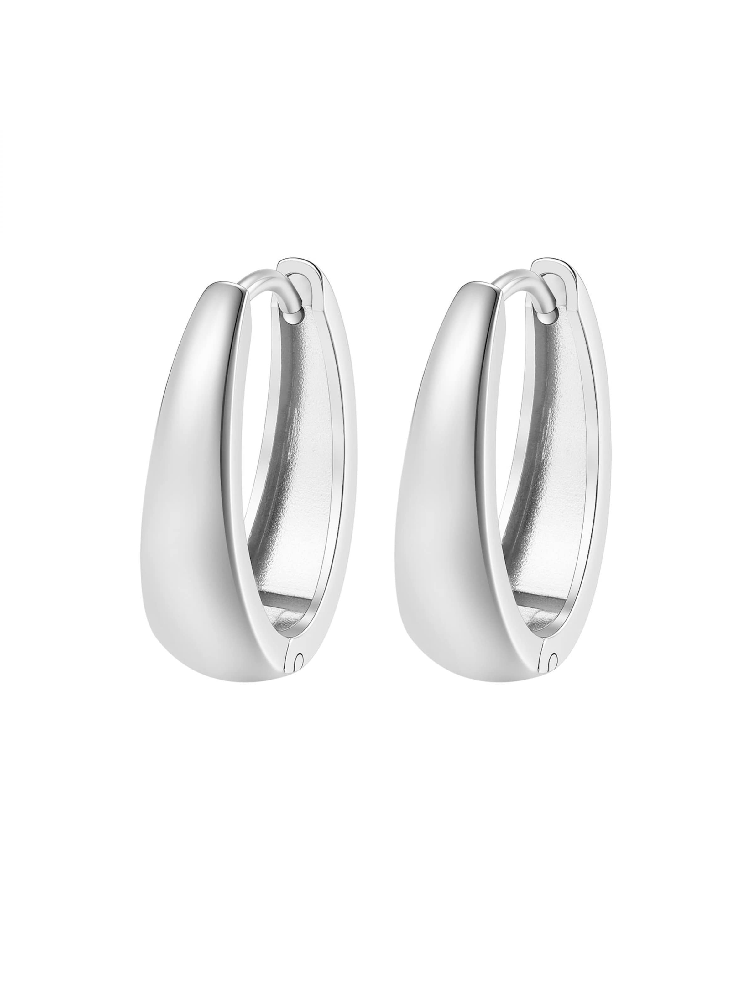 Boucles d'oreilles 'Bold Dome Hoop' Hey Happiness en argent : devant