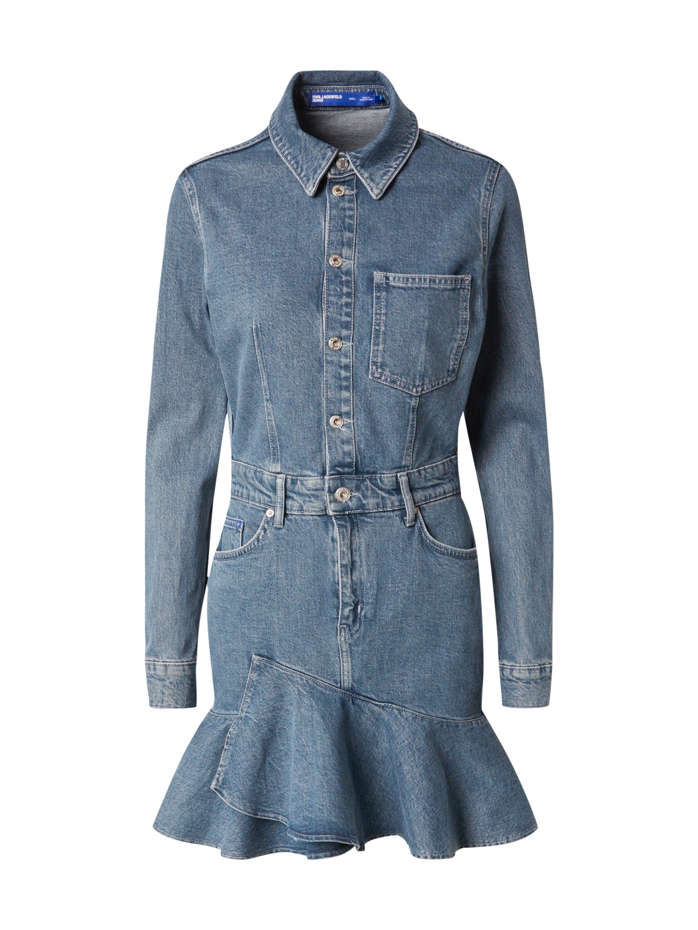 Abito camicia di KARL LAGERFELD JEANS in blu: frontale