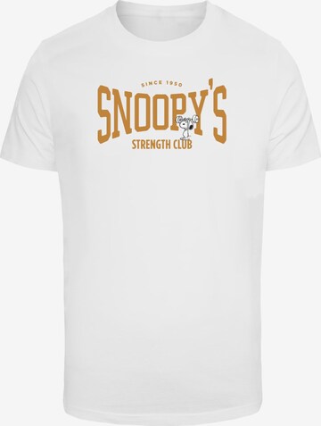 T-Shirt 'Peanuts - Strength Club' Merchcode en blanc : devant