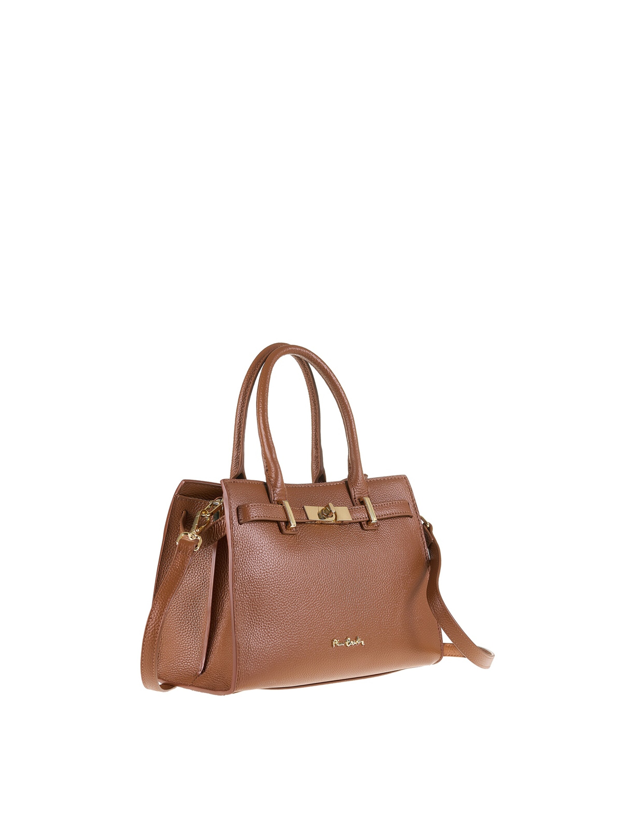 PIERRE CARDIN Schultertasche in cognac / gold, Produktansicht