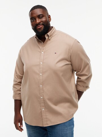 TOMMY HILFIGER Comfort fit Overhemd 'Flex' in Beige: voorkant