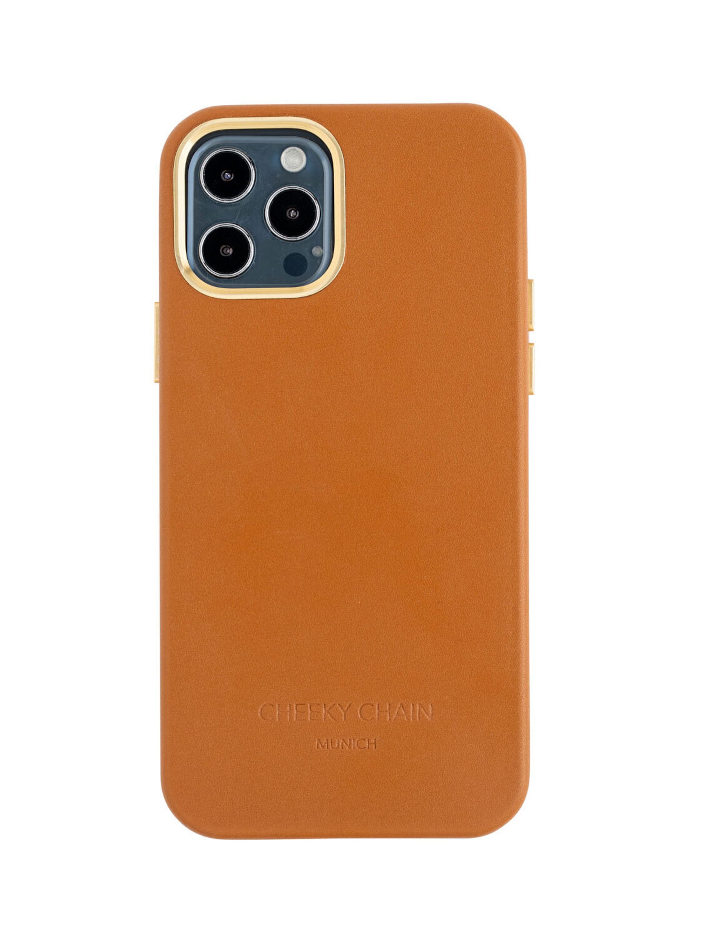 Cheeky Chain Munich Smartphonehülle 'iPhone 14 Pro' in Braun: Vorderseite