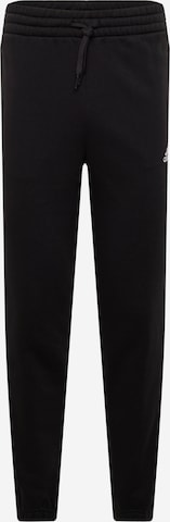 ADIDAS SPORTSWEAR Tapered Workout Pants 'Essentials Fleece Tapered Elastic Cuff 3-Stripes' in Black: front