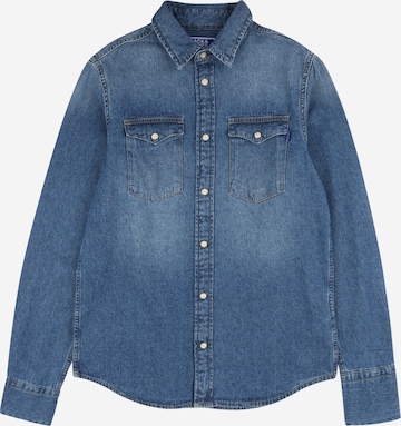Jack & Jones Junior Regular fit Button Up Shirt in Blue: front
