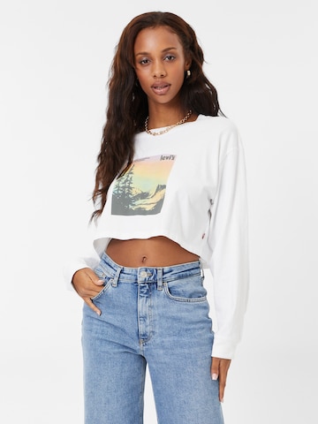 LEVI'S ® Shirt 'Graphic LS Crop Reese' in White: front