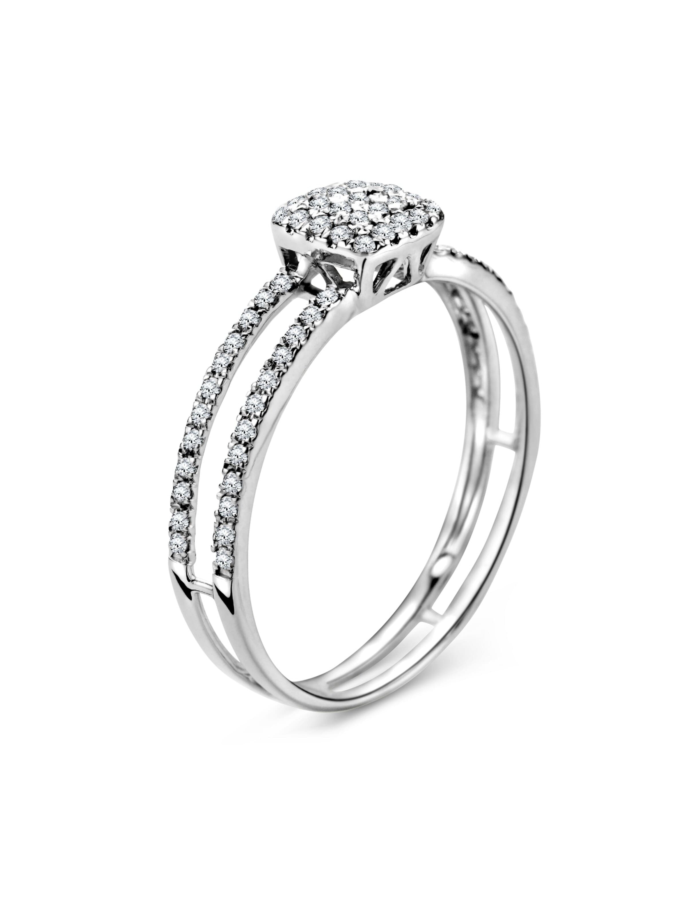 DIAMANT LETERNEL Ring 'Ring aus 375 Weißgold mit Diamant' in Silver