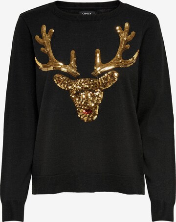 ONLY Sweater 'XMAS' in Black: front