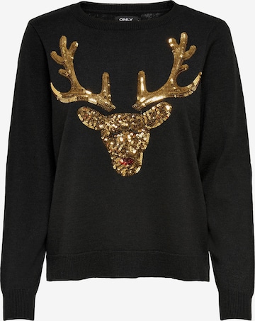 Pull-over 'XMAS' ONLY en noir : devant