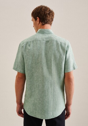 SEIDENSTICKER Regular fit Business Shirt 'SMART LINEN' in Green