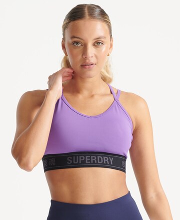 Bustier Soutien-gorge de sport Superdry en violet : devant