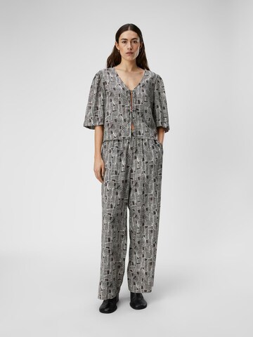 OBJECT Wide leg Trousers 'Daya' in Grey