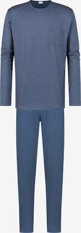 Mey Pyjama lang '3 Col Minimals' in Blauw: voorkant