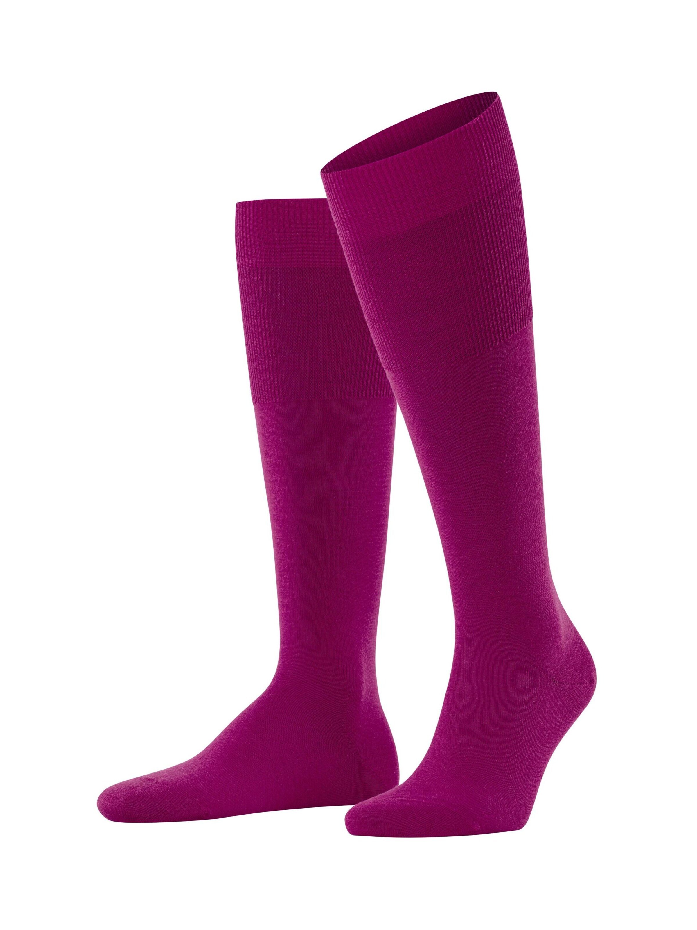 FALKE Knee High Socks 'Airport' in Pink: front