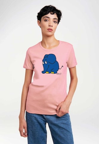 LOGOSHIRT Shirt 'Die Sendung mit der Maus - Elefant' in Roze: voorkant