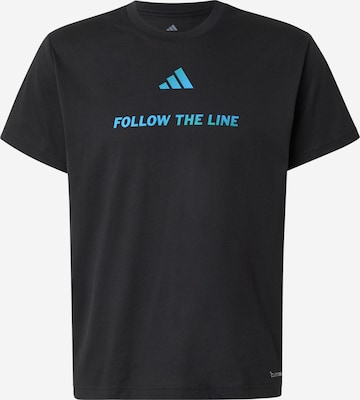 ADIDAS PERFORMANCE Toiminnallinen paita 'FLW THE LINE' värissä musta: etupuoli