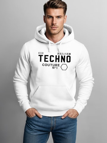 Neverless Sweatshirt 'Techno Couture' in White: front