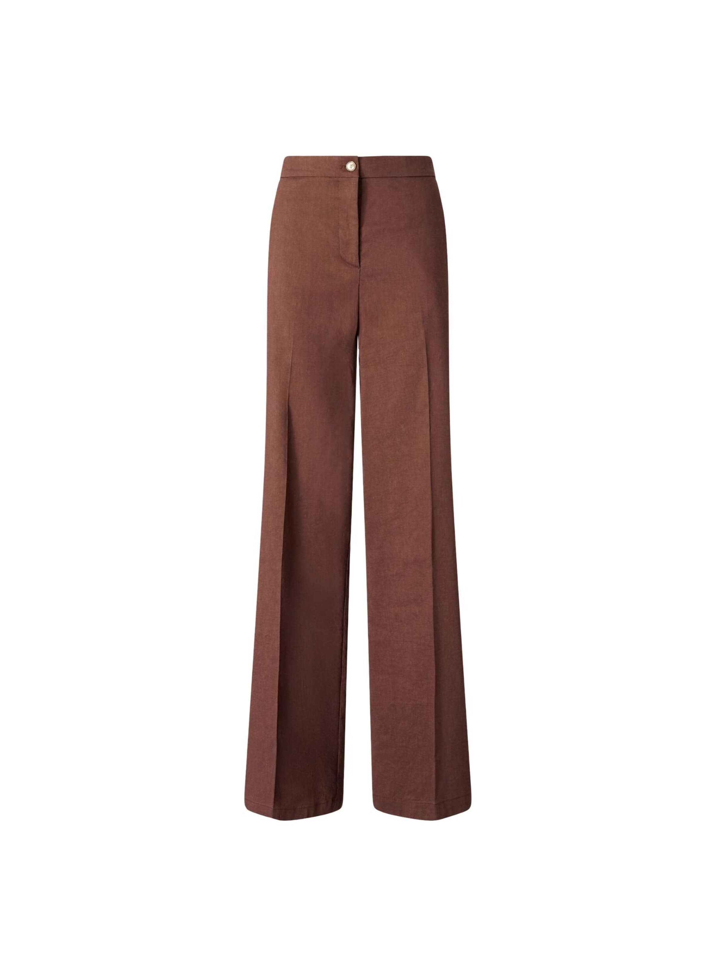 PINKO Byxa 'PINKO JACOPONE PANTALONE LINO STRETCH PANTALONE' i brun: framsida