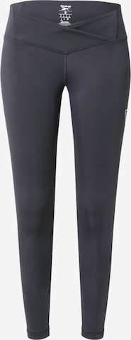 Reebok Skinny Workout Pants in Black: front