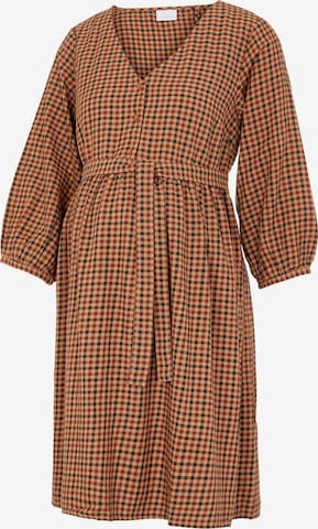 MAMALICIOUS Shirt Dress 'Cheeka Lia' in Brown: front