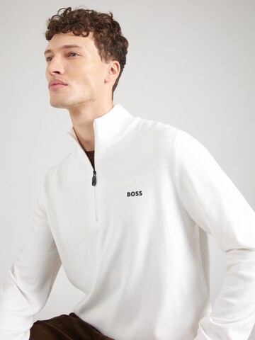 BOSS Pullover 'Momentum' in Weiß