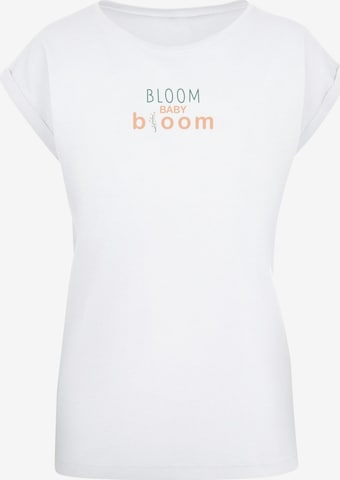 Merchcode Shirt 'Spring - Bloom Baby' in Wit: voorkant