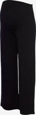 Wide leg Pantaloni de la Pieces Maternity pe negru: față