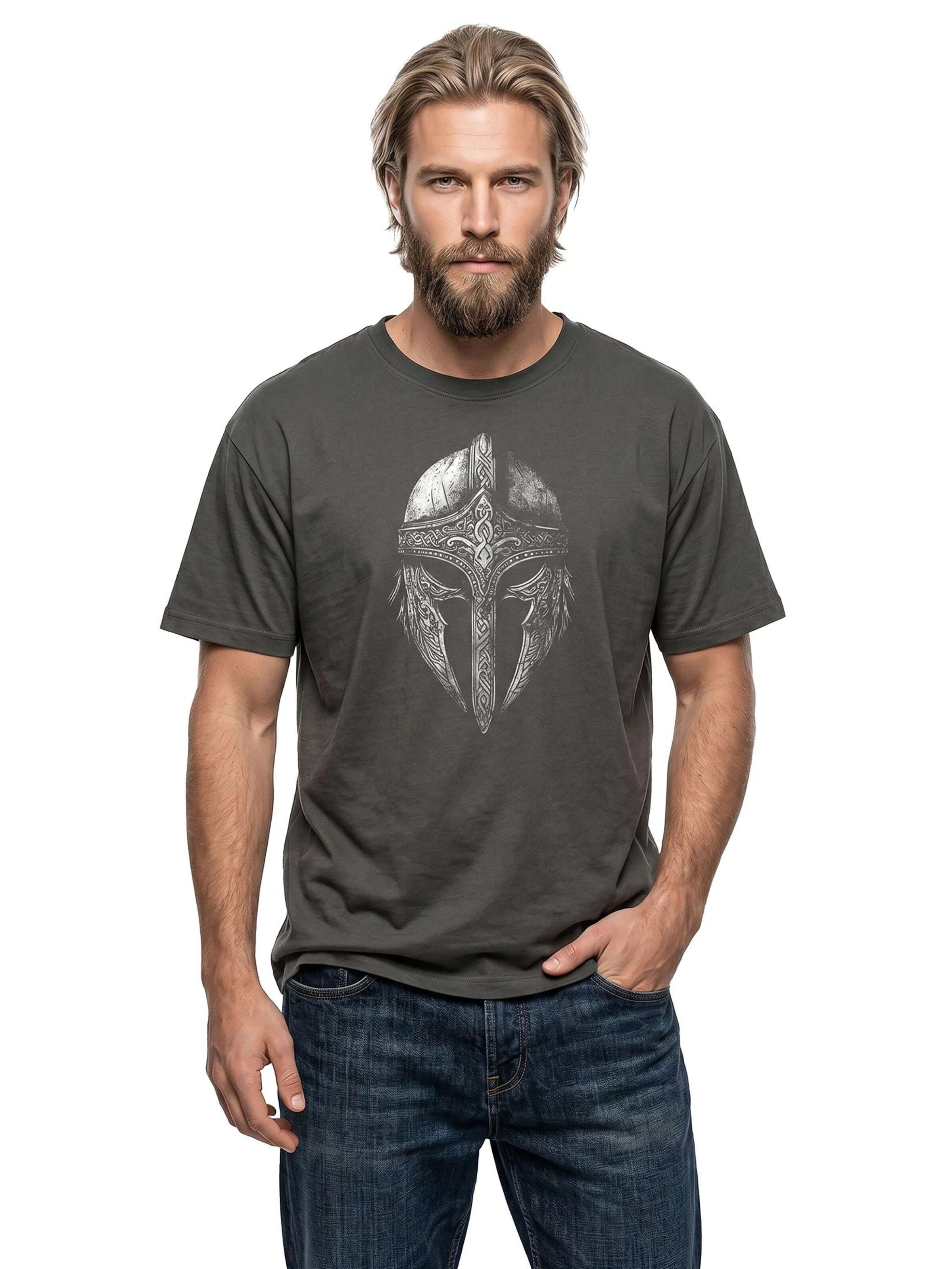 MAKAYA Shirt 'Vikinger Helm' in Grey