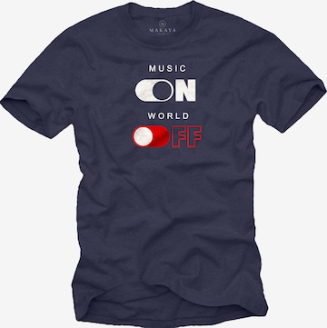MAKAYA Shirt 'World Off' in Blue: front