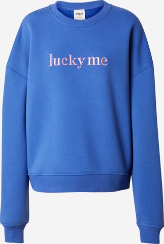 ABOUT YOU x Laura Giurcanu Sweatshirt 'Elisabeth' in Blue: front