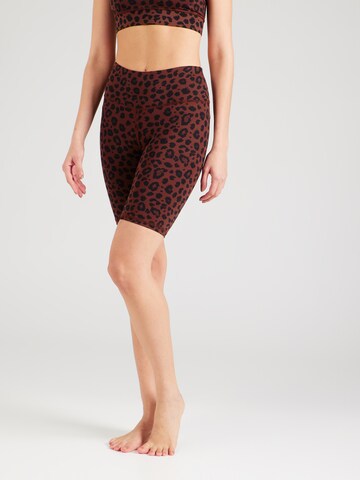 Hey Honey Skinny Workout Pants in Brown: front