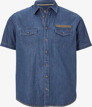 Jan Vanderstorm Comfort fit Button Up Shirt 'Joar' in Blue: front