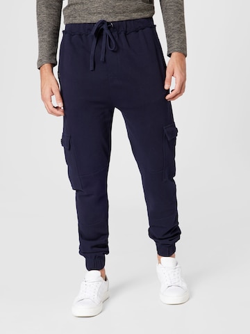 Key Largo Tapered Cargo Pants 'RESULT' in Blue: front