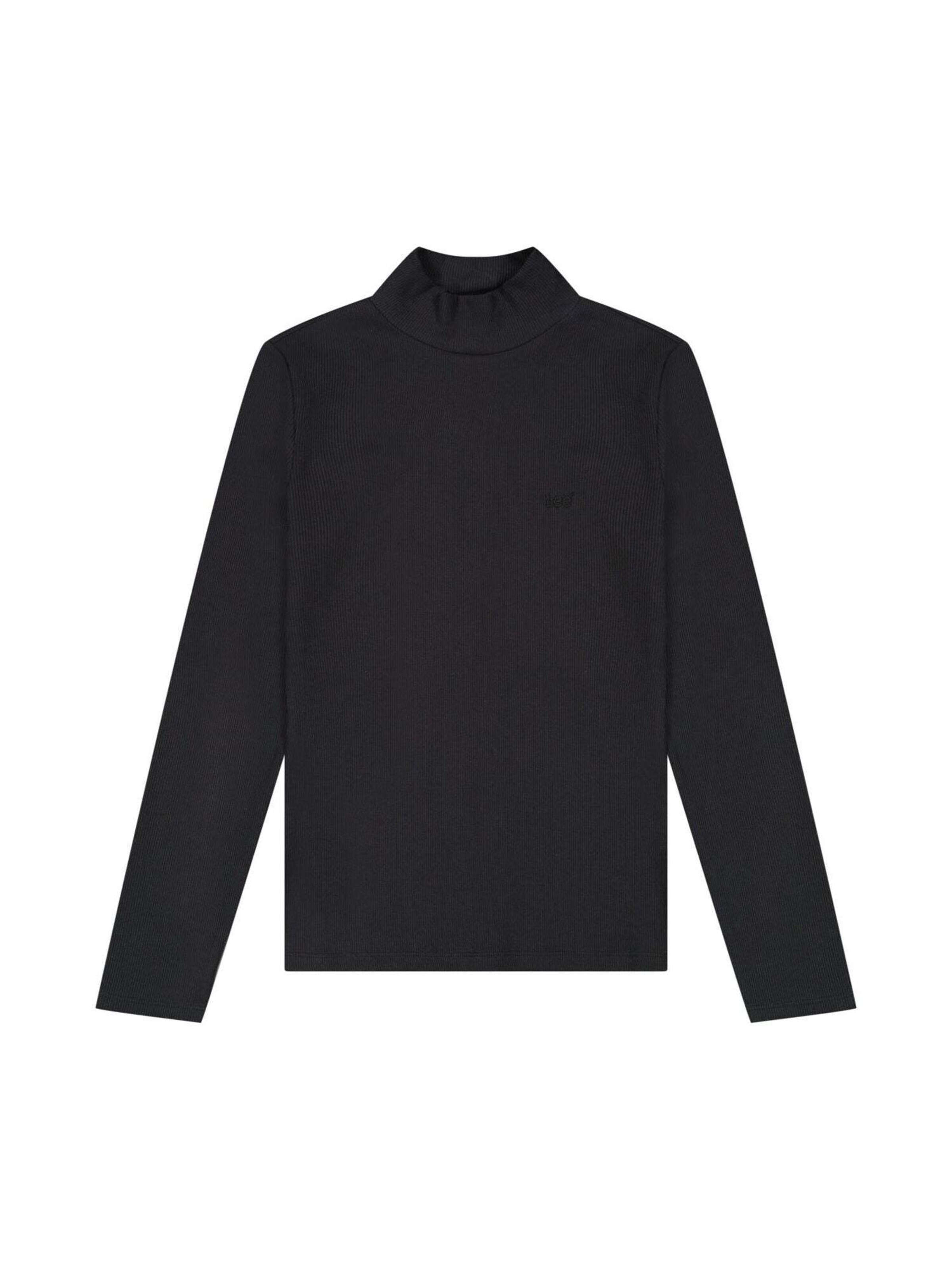 Lee Shirt 'Mock Neck' in Black
