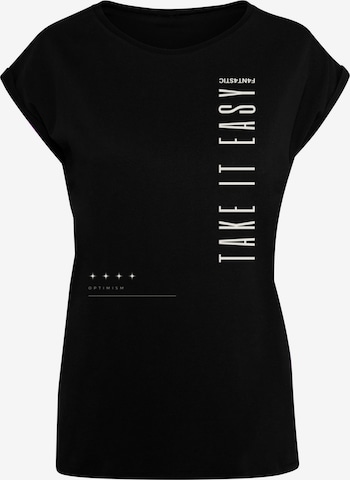 F4NT4STIC Shirt 'Take It Easy' in Black: front
