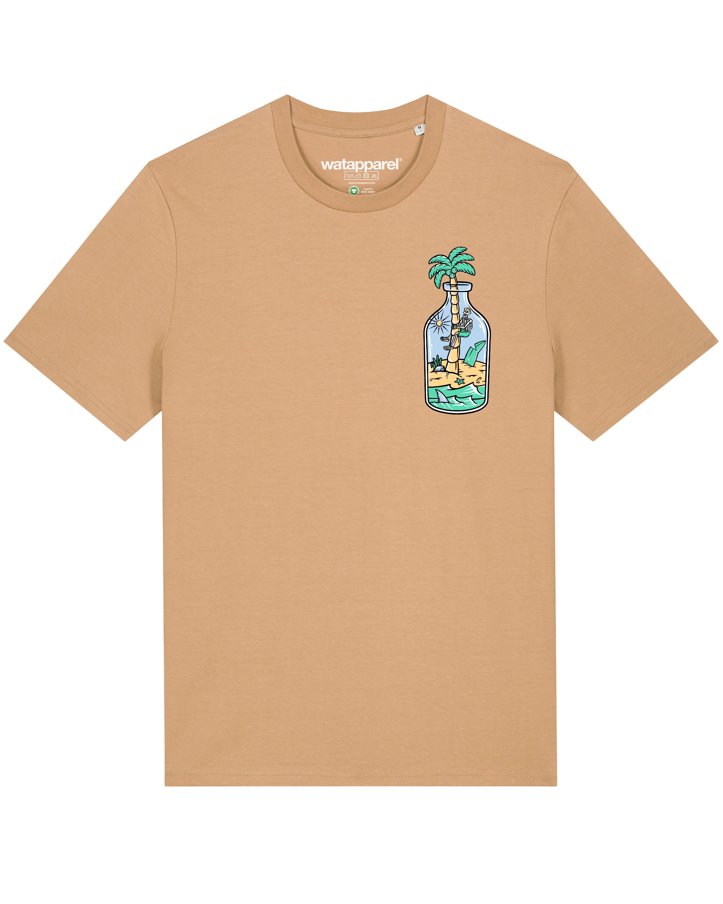 Watapparel Shirt &#x27;Holiday in a bottle&#x27; in Beige: front