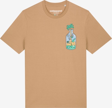 Watapparel Shirt 'Holiday in a bottle' in Beige: front