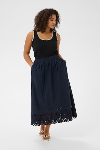 KAFFE CURVE Rok 'KCtrudi' in Blauw