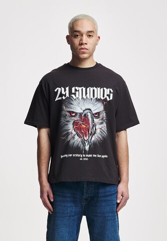 2Y Studios Shirt 'Eagle' in Zwart: voorkant