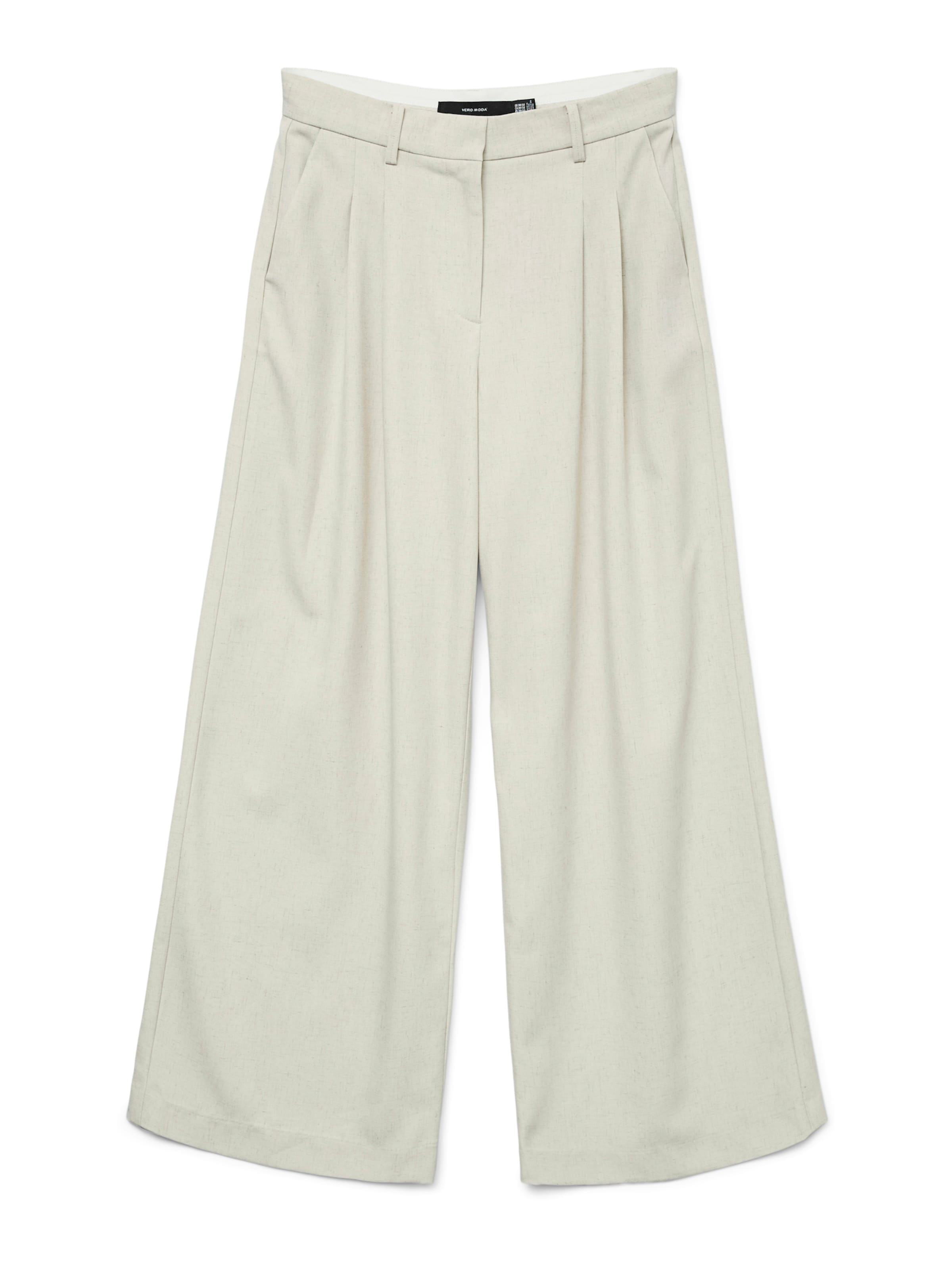 VERO MODA Wide leg Pleat-Front Pants 'VMMikela' in Beige: front