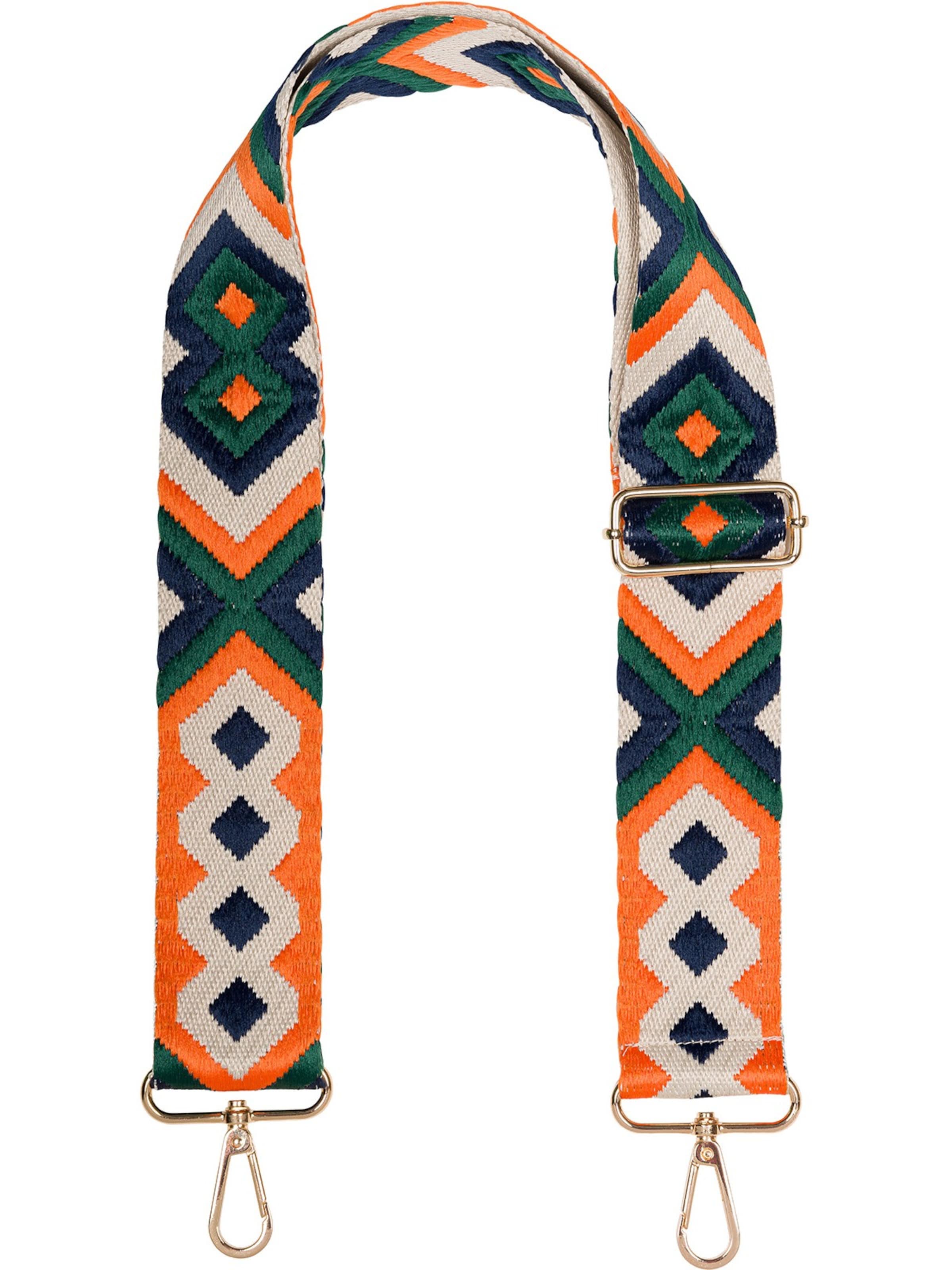 styleBREAKER Taschenzubehör 'Wechsel Taschengurt Ethno Muster bunt'‌‌‌ in Grün: Vorderseite