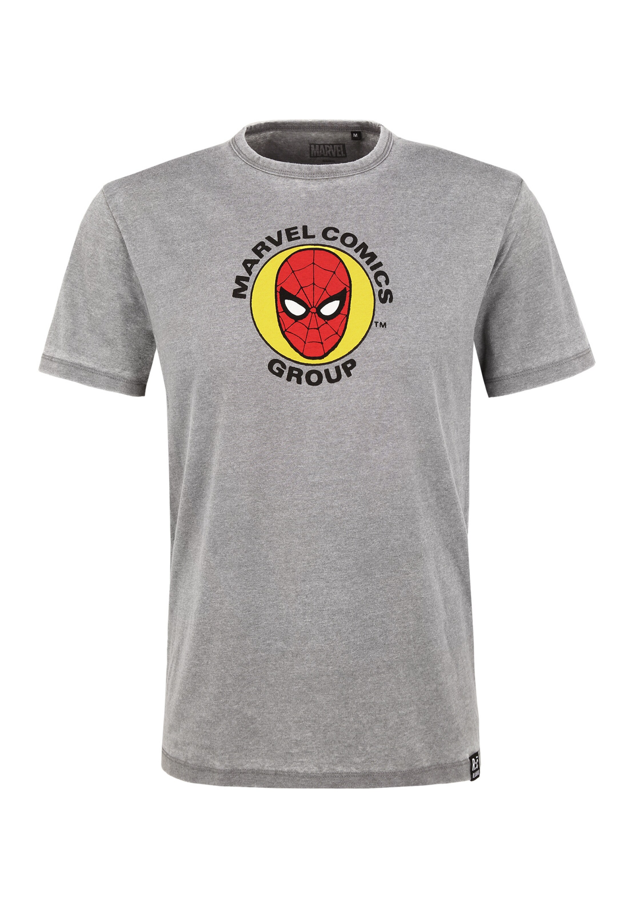 Recovered Shirt 'Marvel Spider-Man Circle' in Grey: front