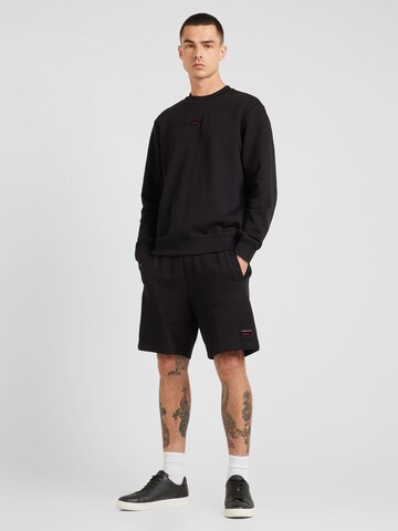 HUGO - Sweatshirt 'Diragol' em preto