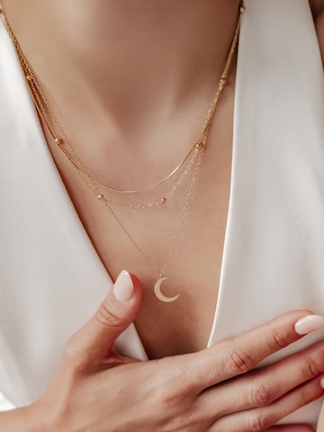 Hey Happiness Ketting 'Mond Set' in Goud: voorkant