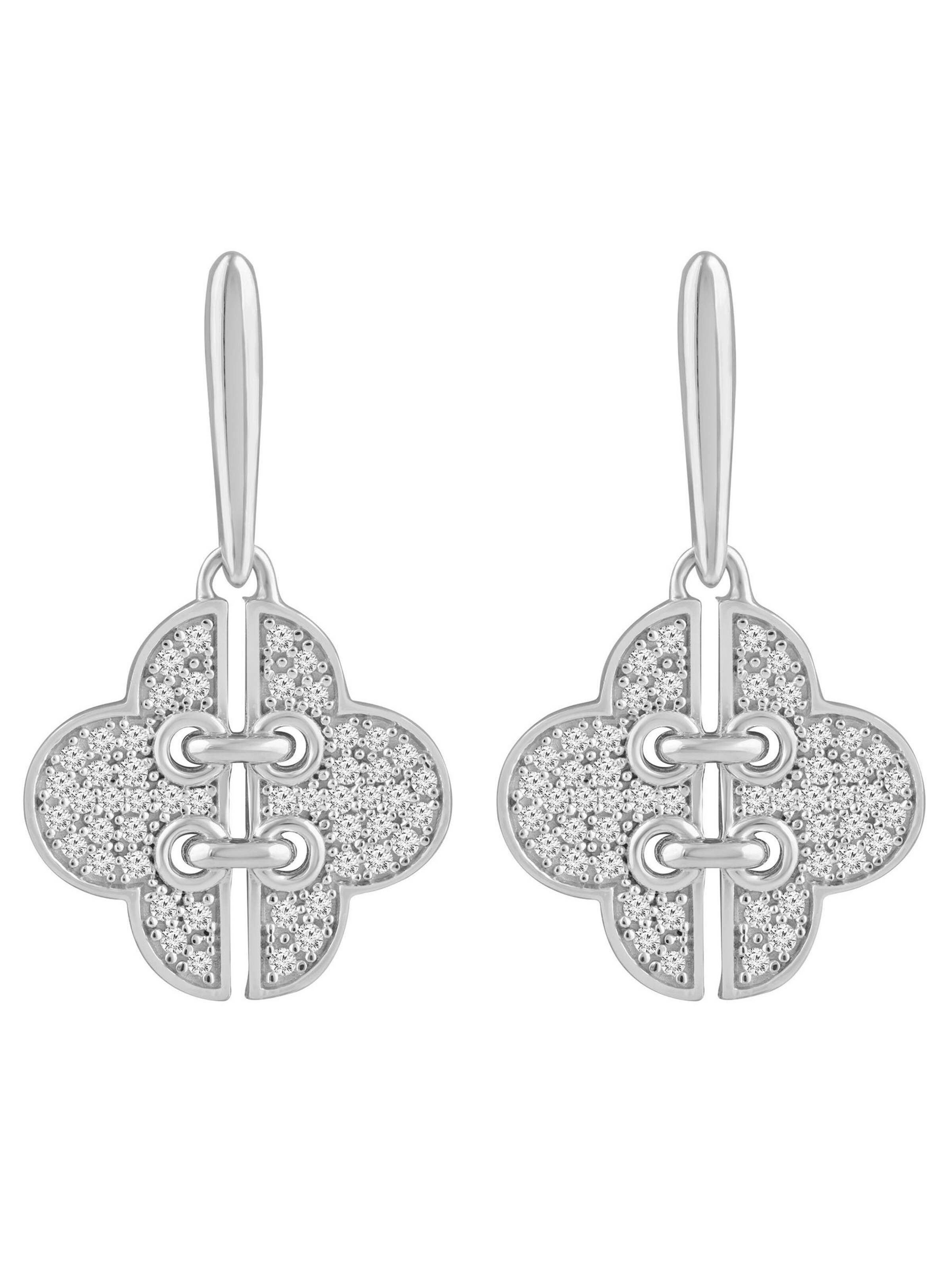 Diamant Exquis Earrings in Silver: front