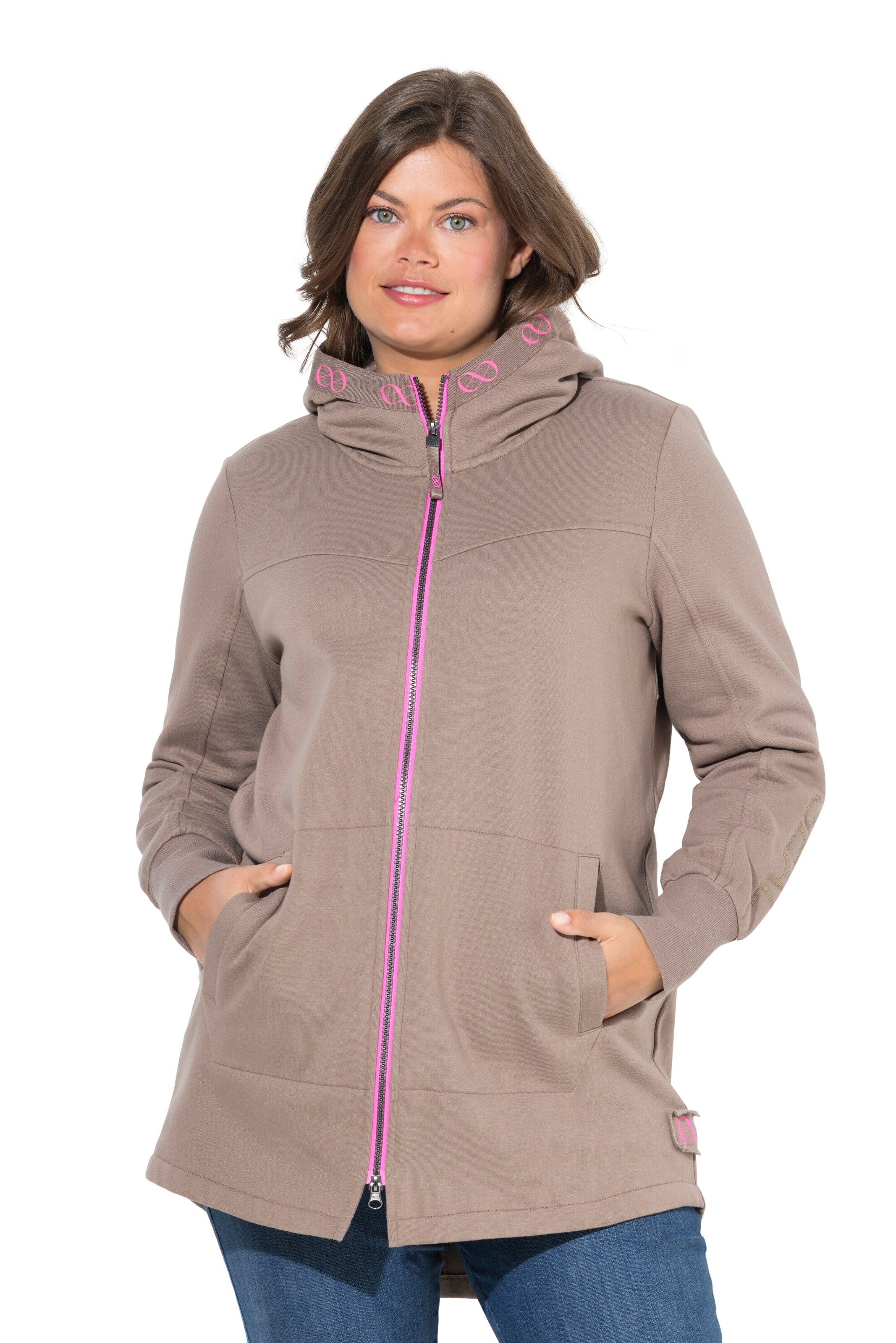 LAURASØN Sweat jacket in Brown: front