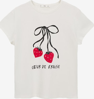 T-shirt MANGO en blanc : devant