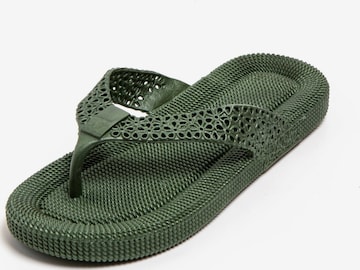 Brasileras T-Bar Sandals 'Flopee' in Green: front