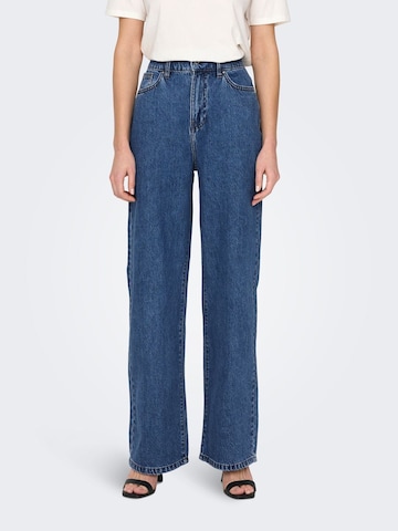 Wide Leg Jean ONLY en bleu : devant