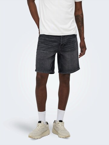 Only & Sons Regular Farkut 'ONSEdge' värissä musta: etupuoli